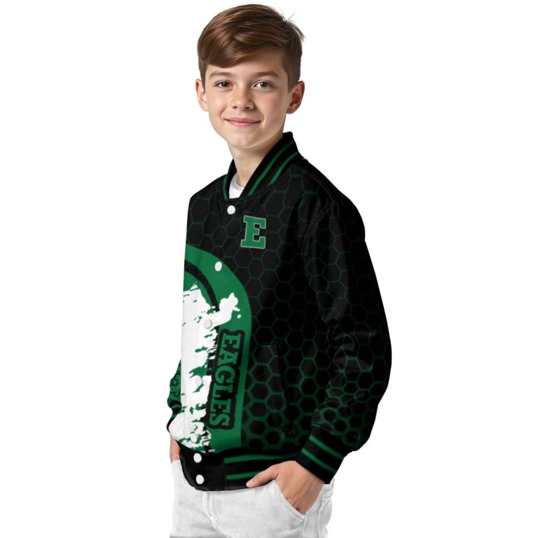 eastern michigan eagles hexagonal pattern green black jacket trendy