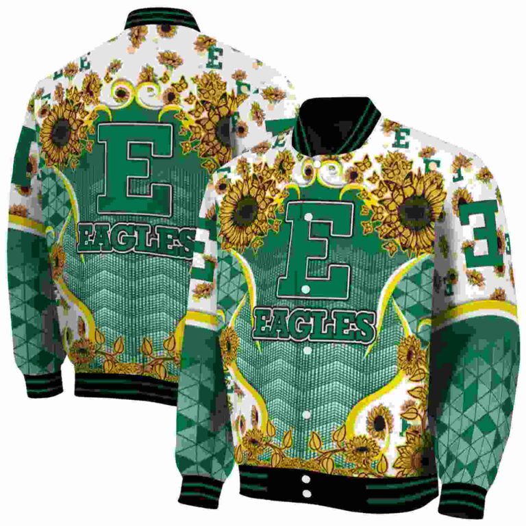 eastern michigan eagles sunflower bloom green yellow jacket fashion forward