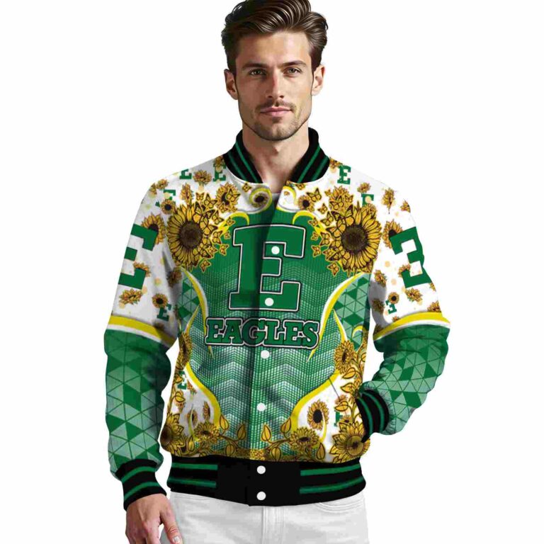 eastern michigan eagles sunflower bloom green yellow jacket high quality