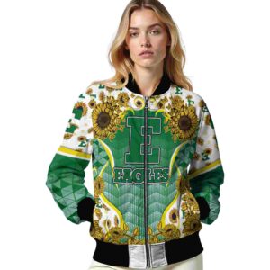 eastern michigan eagles sunflower bloom green yellow jacket latest model