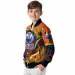 edmonton oilers sunflower bloom blue yellow jacket best selling