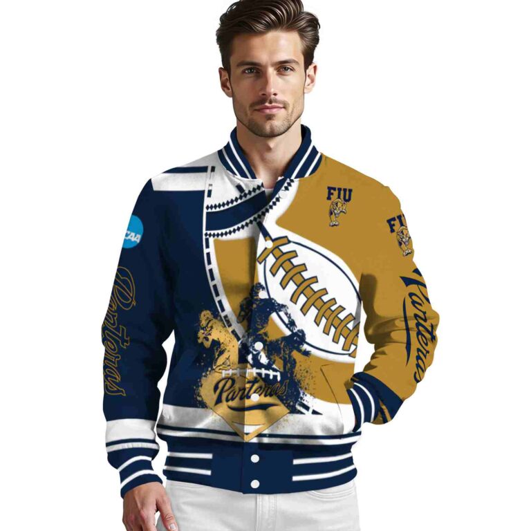 fiu panthers baseball stitching gold white jacket high quality
