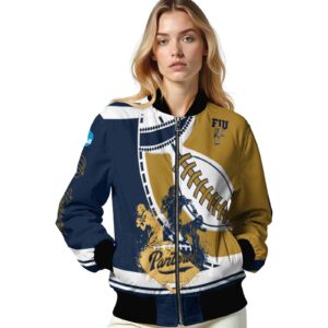fiu panthers baseball stitching gold white jacket latest model