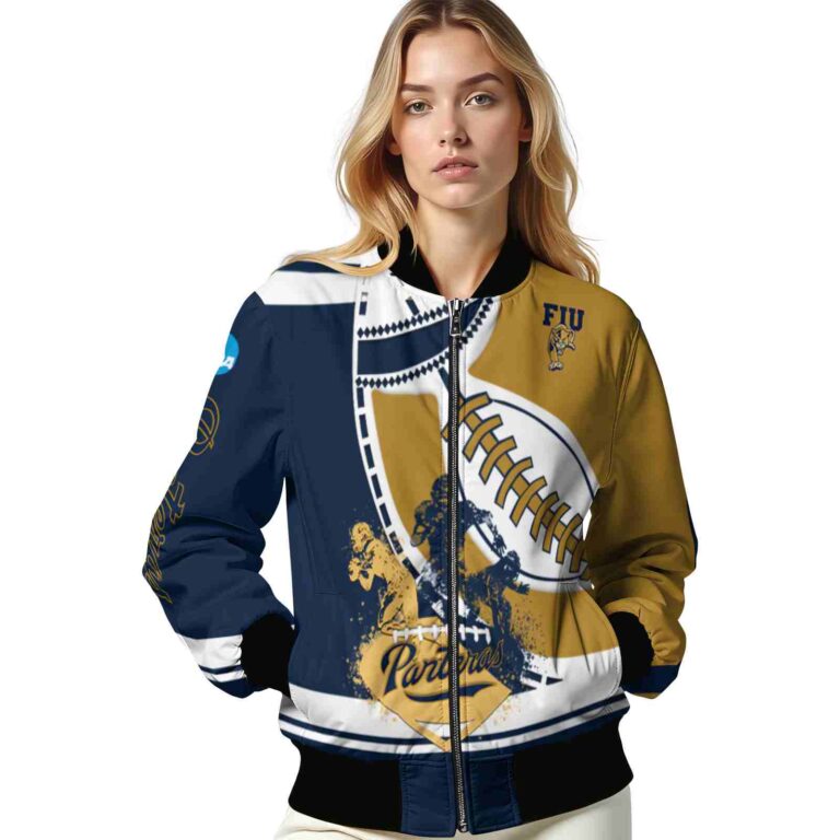 fiu panthers baseball stitching gold white jacket latest model