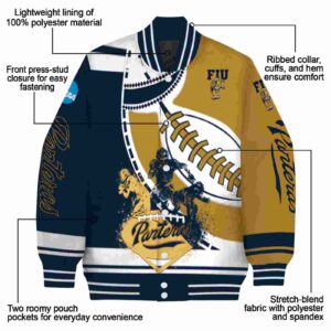 fiu panthers baseball stitching gold white jacket new arrival