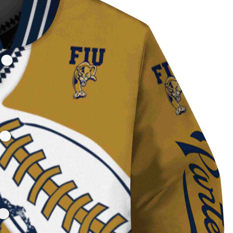 fiu panthers baseball stitching gold white jacket premium grade