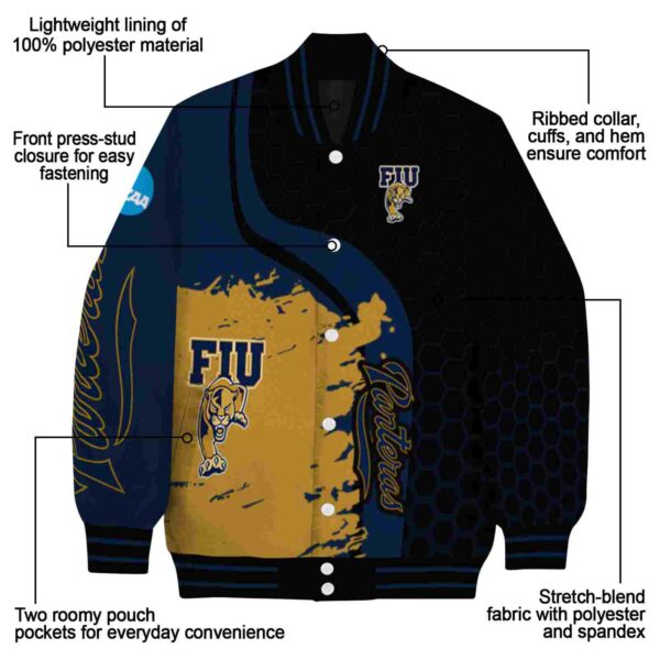 fiu panthers hexagonal pattern blue black jacket new arrival