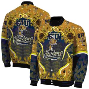fiu panthers sunflower bloom blue yellow jacket fashion forward