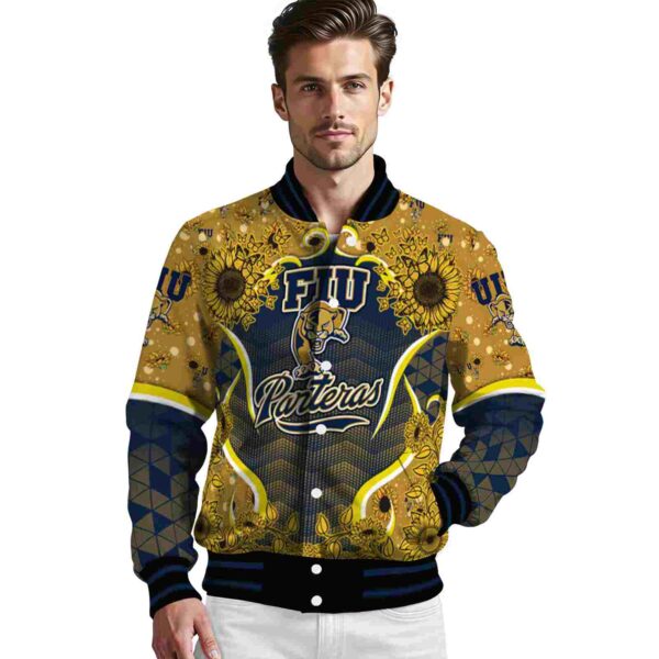 fiu panthers sunflower bloom blue yellow jacket high quality