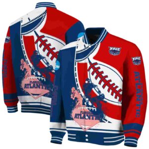 florida atlantic owls baseball stitching red white jacket fashion forward