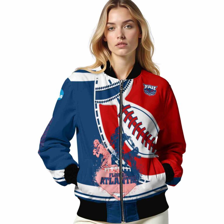 florida atlantic owls baseball stitching red white jacket latest model