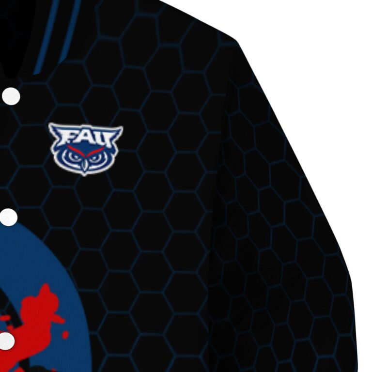 florida atlantic owls hexagonal pattern blue black jacket premium grade