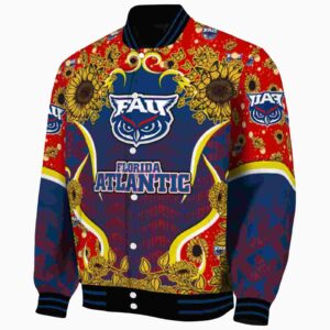 florida atlantic owls sunflower bloom blue yellow jacket best selling
