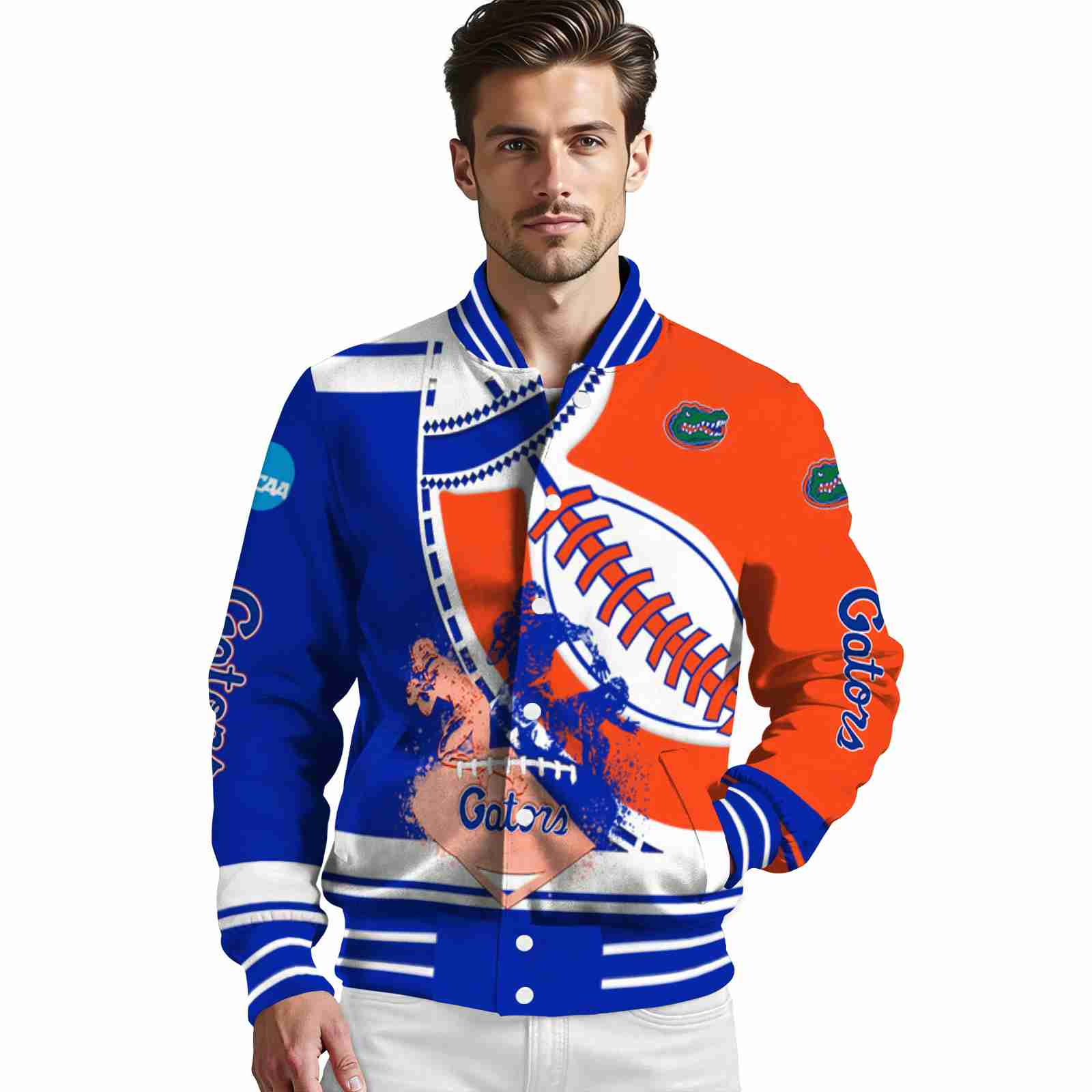 florida gators baseball stitching orange white jacket high quality florida gators baseball stitching orange white jacket high quality