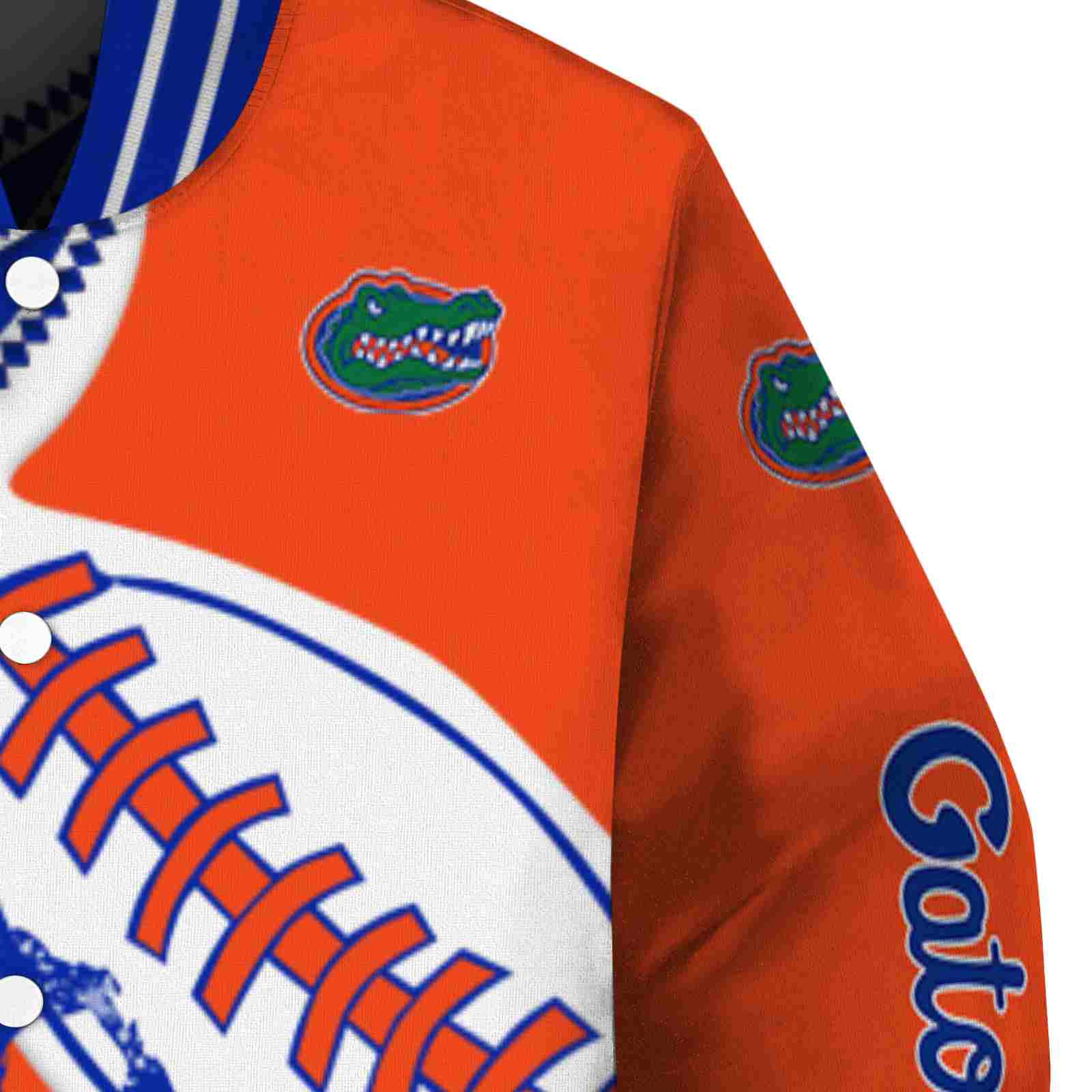 florida gators baseball stitching orange white jacket premium grade florida gators baseball stitching orange white jacket premium grade