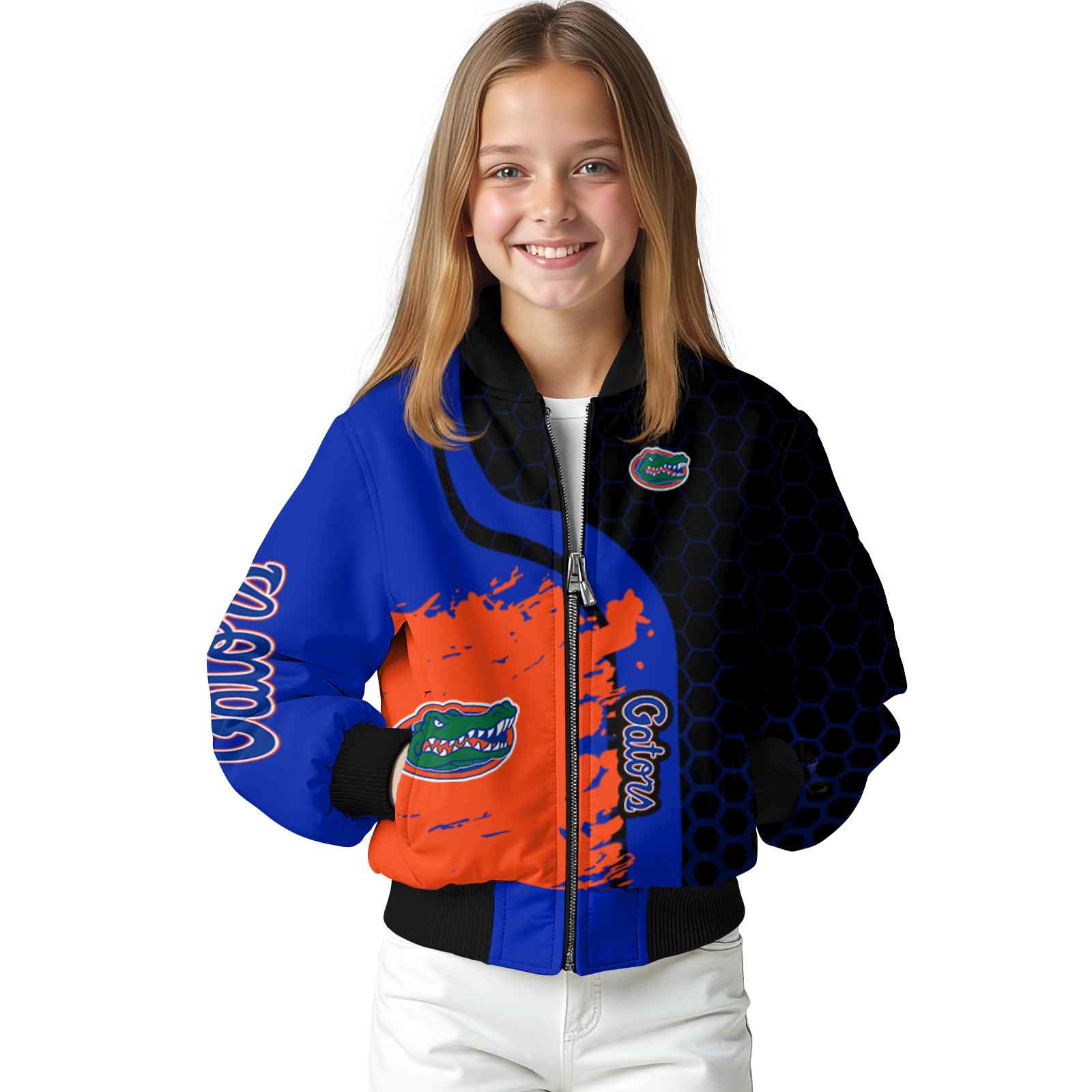 florida gators hexagonal pattern blue black jacket top rated florida gators hexagonal pattern blue black jacket top rated