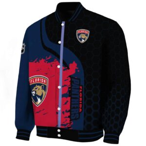 florida panthers hexagonal pattern red black jacket best selling