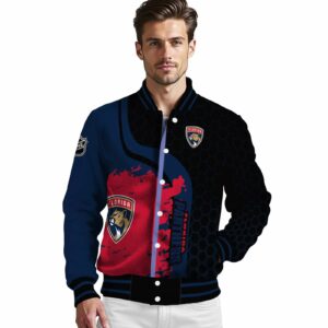 florida panthers hexagonal pattern red black jacket high quality