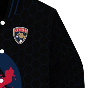 florida panthers hexagonal pattern red black jacket premium grade