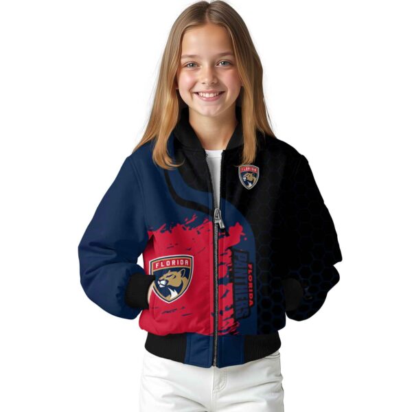 florida panthers hexagonal pattern red black jacket top rated