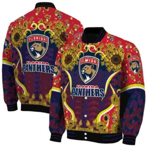 florida panthers sunflower bloom red yellow jacket fashion forward
