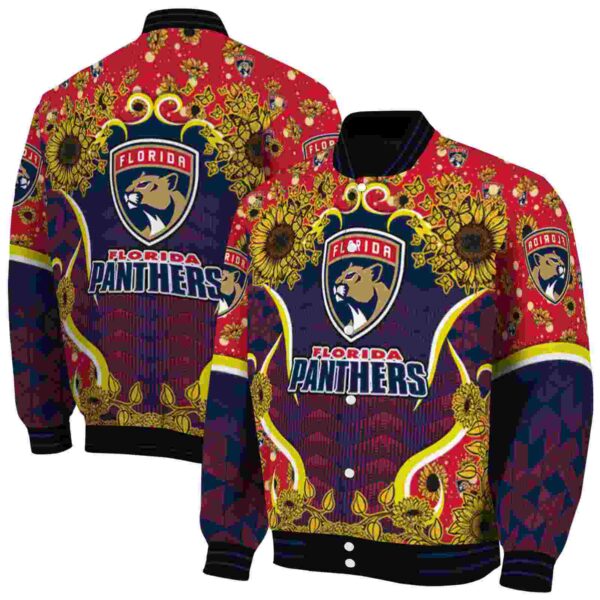 florida panthers sunflower bloom red yellow jacket fashion forward