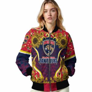 florida panthers sunflower bloom red yellow jacket latest model