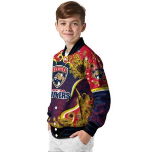 florida panthers sunflower bloom red yellow jacket trendy