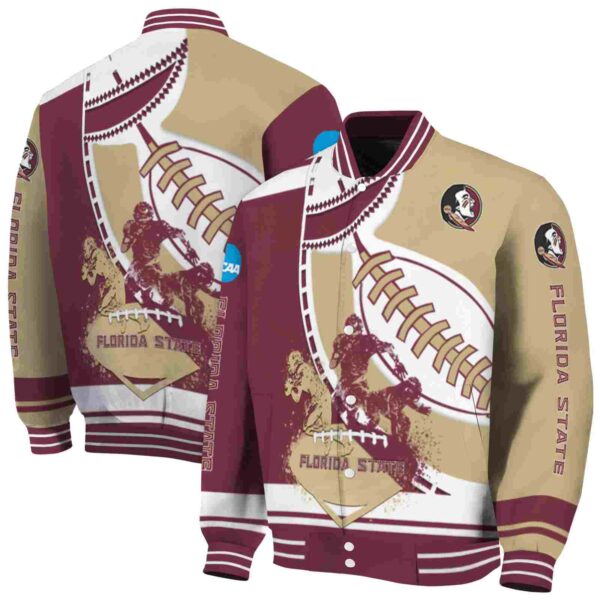 florida state seminoles baseball stitching gold white jacket fashion forward