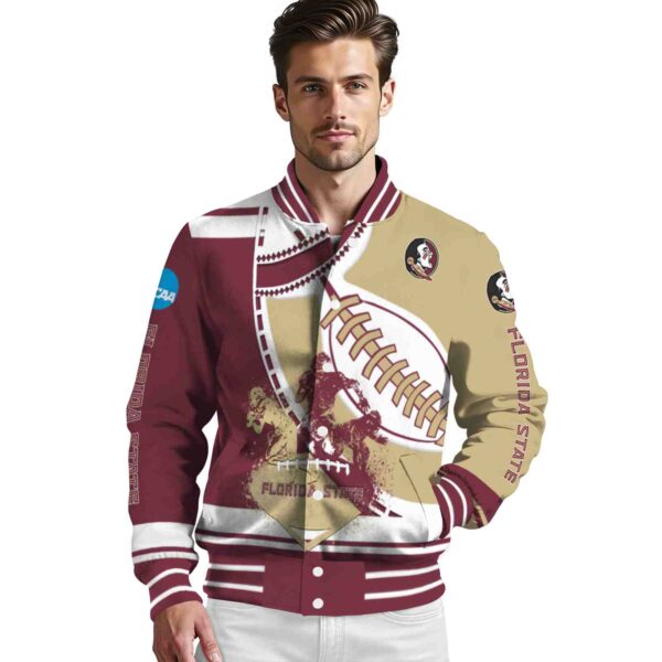 florida state seminoles baseball stitching gold white jacket high quality