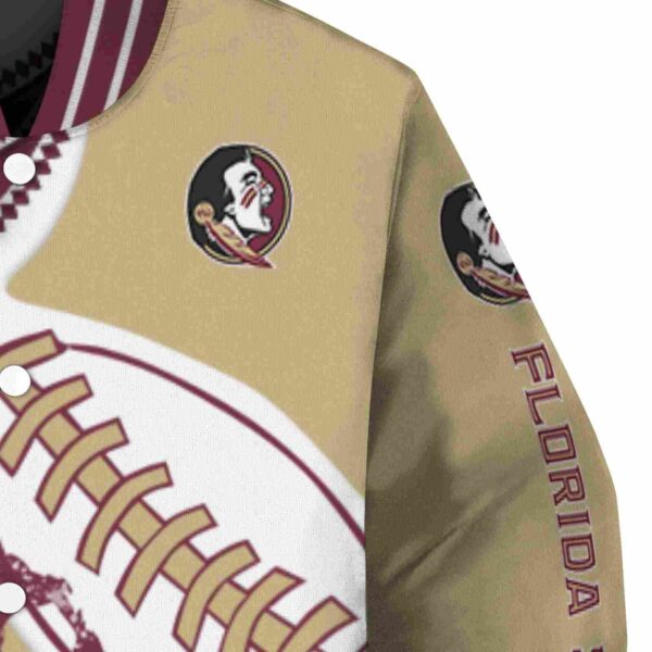florida state seminoles baseball stitching gold white jacket premium grade