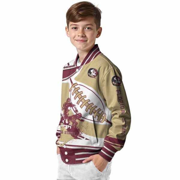 florida state seminoles baseball stitching gold white jacket trendy