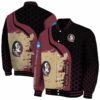 florida state seminoles hexagonal pattern garnet black jacket fashion forward