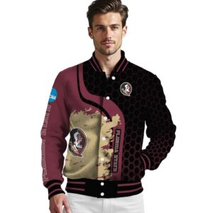 florida state seminoles hexagonal pattern garnet black jacket high quality