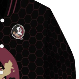 florida state seminoles hexagonal pattern garnet black jacket premium grade