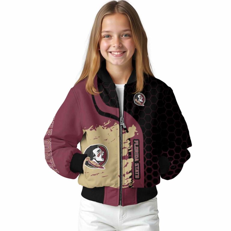 florida state seminoles hexagonal pattern garnet black jacket top rated