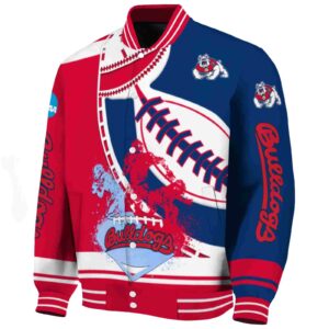 fresno state bulldogs baseball stitching blue white jacket best selling