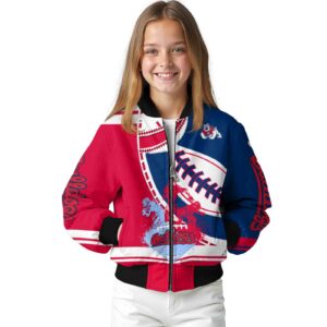 fresno state bulldogs baseball stitching blue white jacket top rated