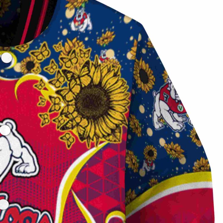 fresno state bulldogs sunflower bloom red yellow jacket premium grade