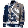 georgetown hoyas baseball stitching grey white jacket best selling