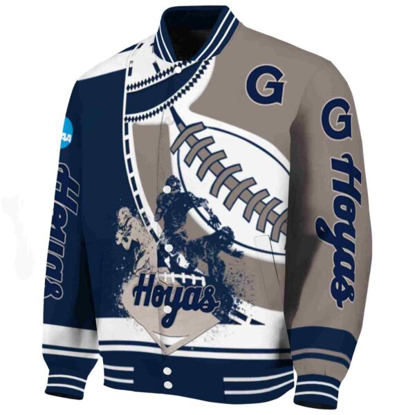 georgetown hoyas baseball stitching grey white jacket best selling