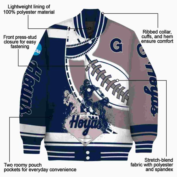 georgetown hoyas baseball stitching grey white jacket new arrival