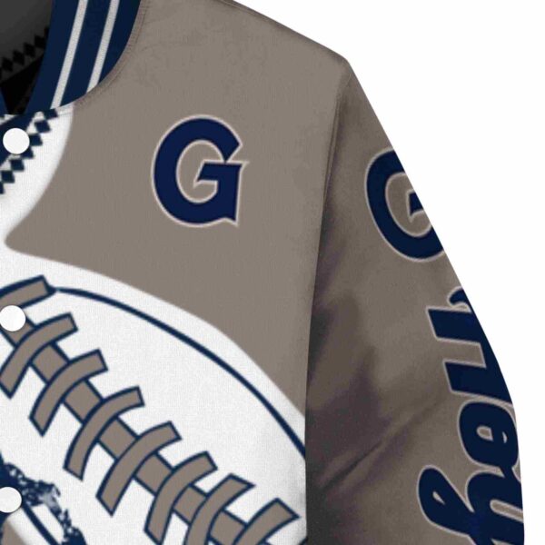 georgetown hoyas baseball stitching grey white jacket premium grade