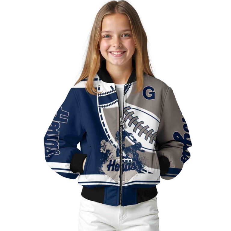 georgetown hoyas baseball stitching grey white jacket top rated