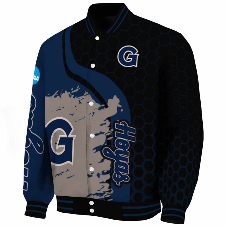 georgetown hoyas hexagonal pattern blue black jacket best selling