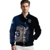 georgetown hoyas hexagonal pattern blue black jacket high quality