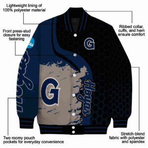 georgetown hoyas hexagonal pattern blue black jacket new arrival