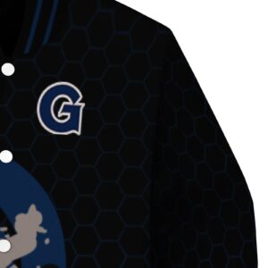 georgetown hoyas hexagonal pattern blue black jacket premium grade