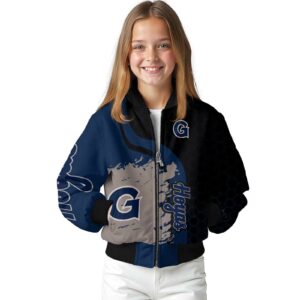 georgetown hoyas hexagonal pattern blue black jacket top rated