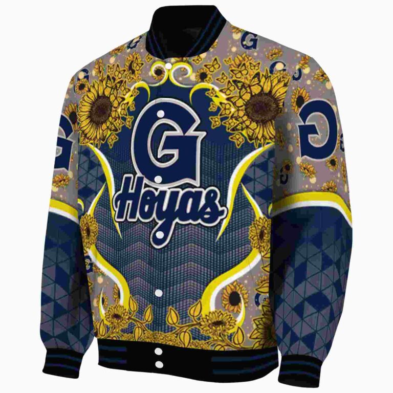 georgetown hoyas sunflower bloom blue yellow jacket best selling